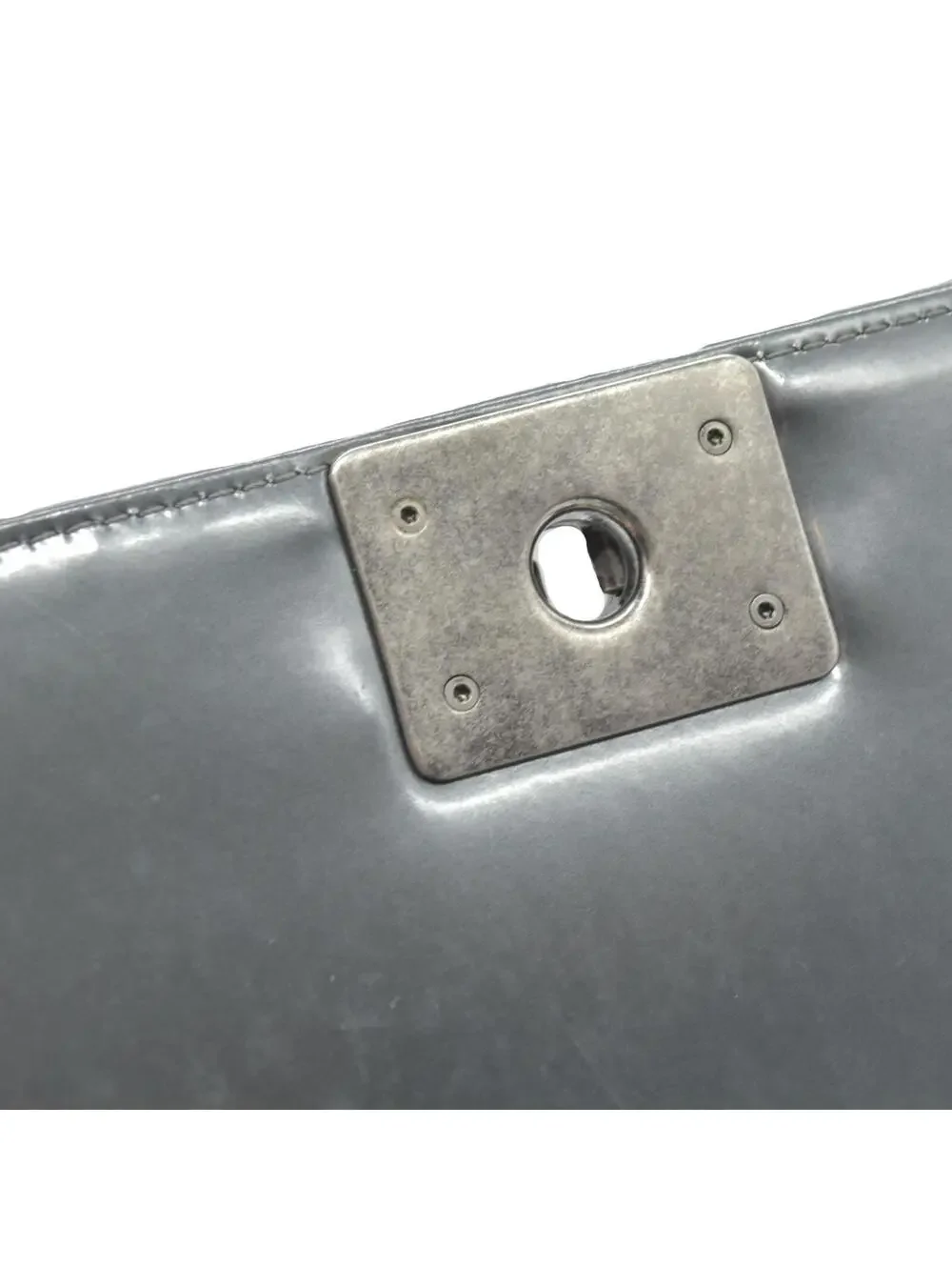 2012 Chanel Medium Boy Electric Patent Leather Logo CC Flap